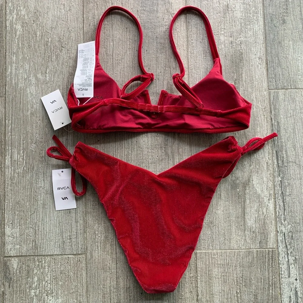 🔥🔥RVCA - KNOCK OUT V WIRE V HIGH-RISE BIKINI SET🔥🔥 - Picture 7 of 8